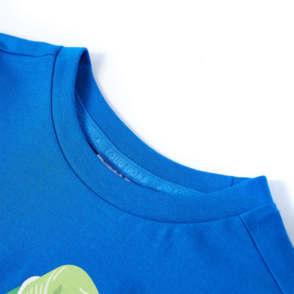 Kindershirt 128 felblauw