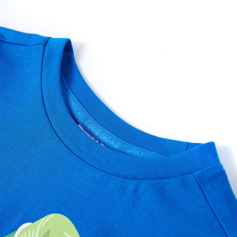 Kindershirt 128 felblauw