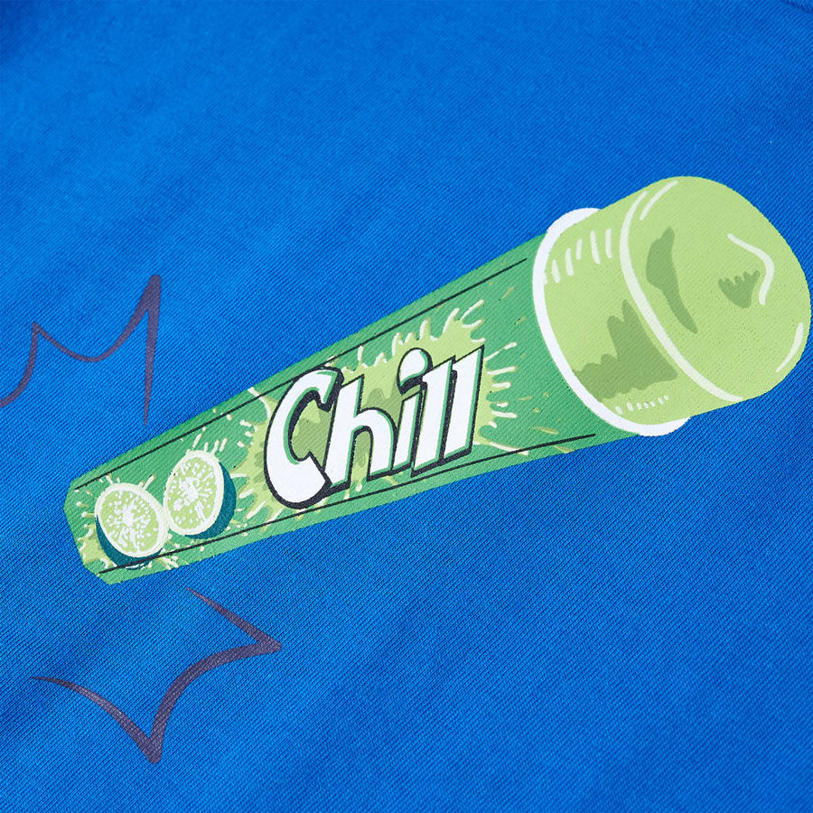 Kindershirt 128 felblauw