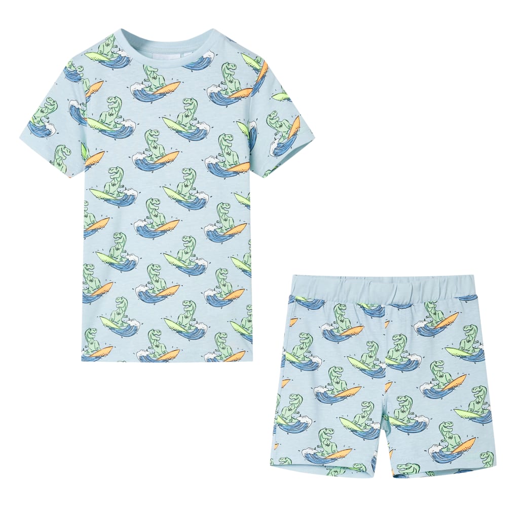 Kinderpyjama met korte mouwen 104 lichtblauw 104