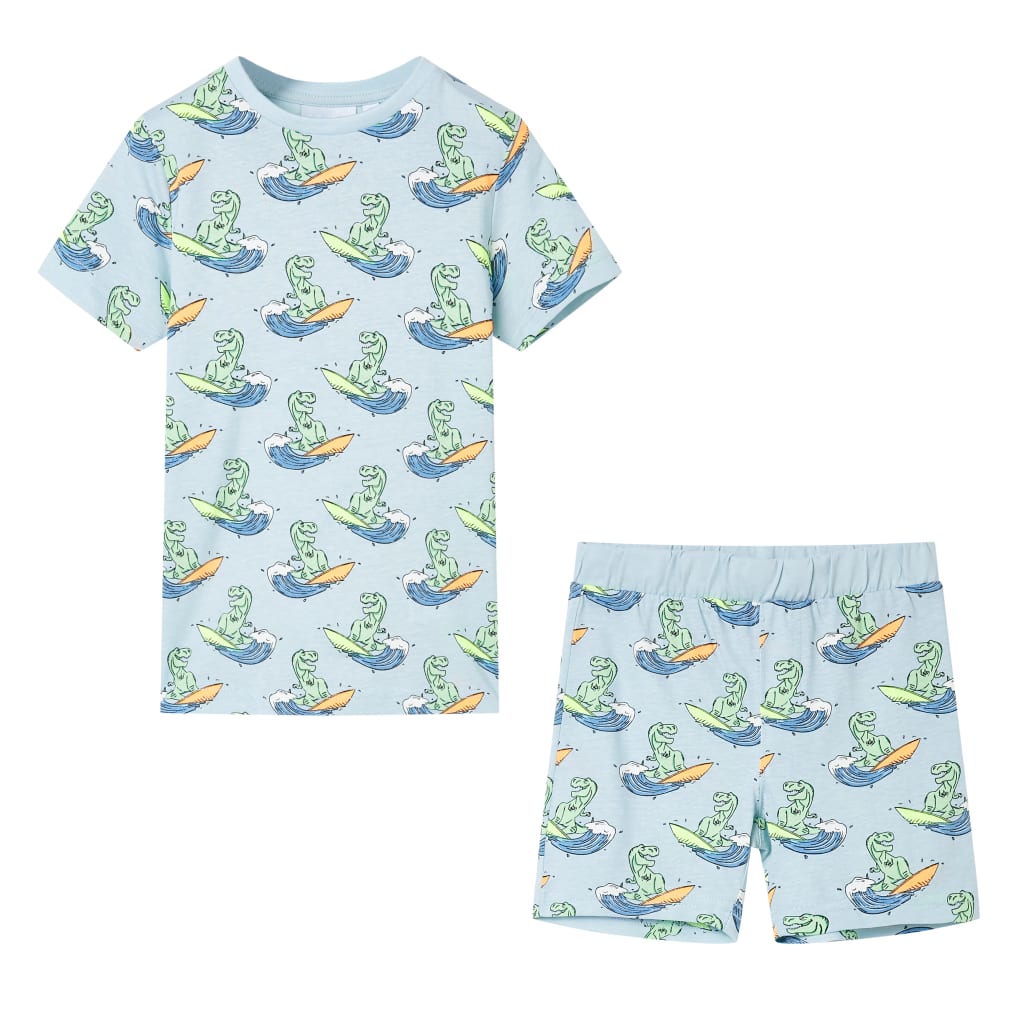 Kinderpyjama met korte mouwen 116 lichtblauw 116
