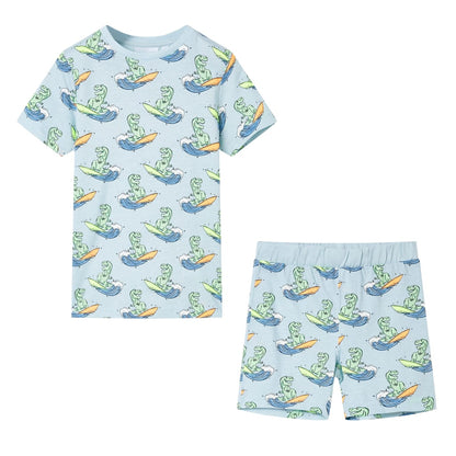 Kinderpyjama met korte mouwen 116 lichtblauw 116