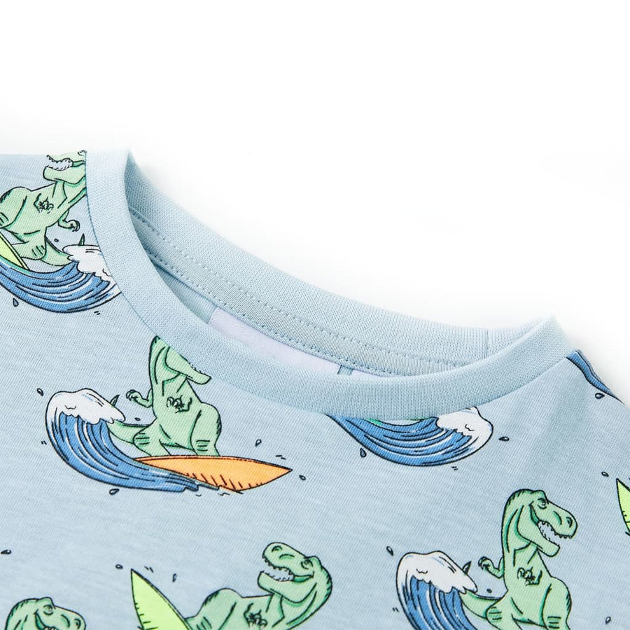 Kinderpyjama met korte mouwen 128 lichtblauw 128