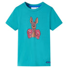 Short-sleeved children's shirt 128 dark mint green
