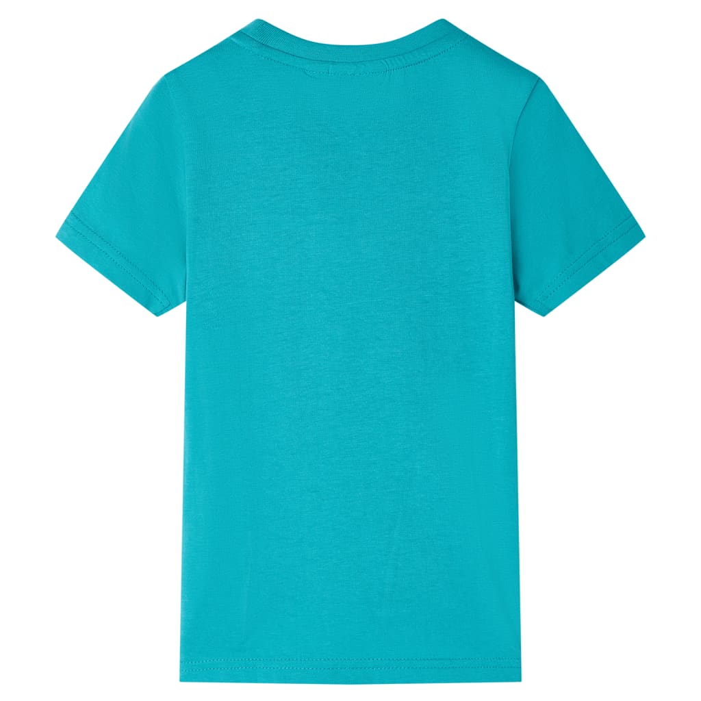 Kindershirt met korte mouwen 128 donkermintkleurig Mintgroen