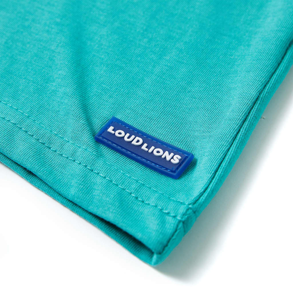 Kindershirt met korte mouwen 128 donkermintkleurig Mintgroen