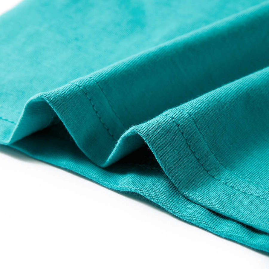 Kindershirt met korte mouwen 128 donkermintkleurig Mintgroen