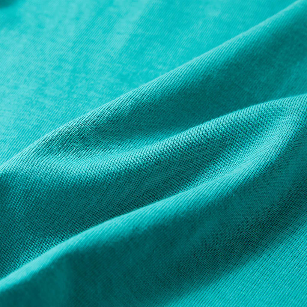 Kindershirt met korte mouwen 128 donkermintkleurig Mintgroen