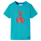 Children's short-sleeved t-shirt 140 dark mint
