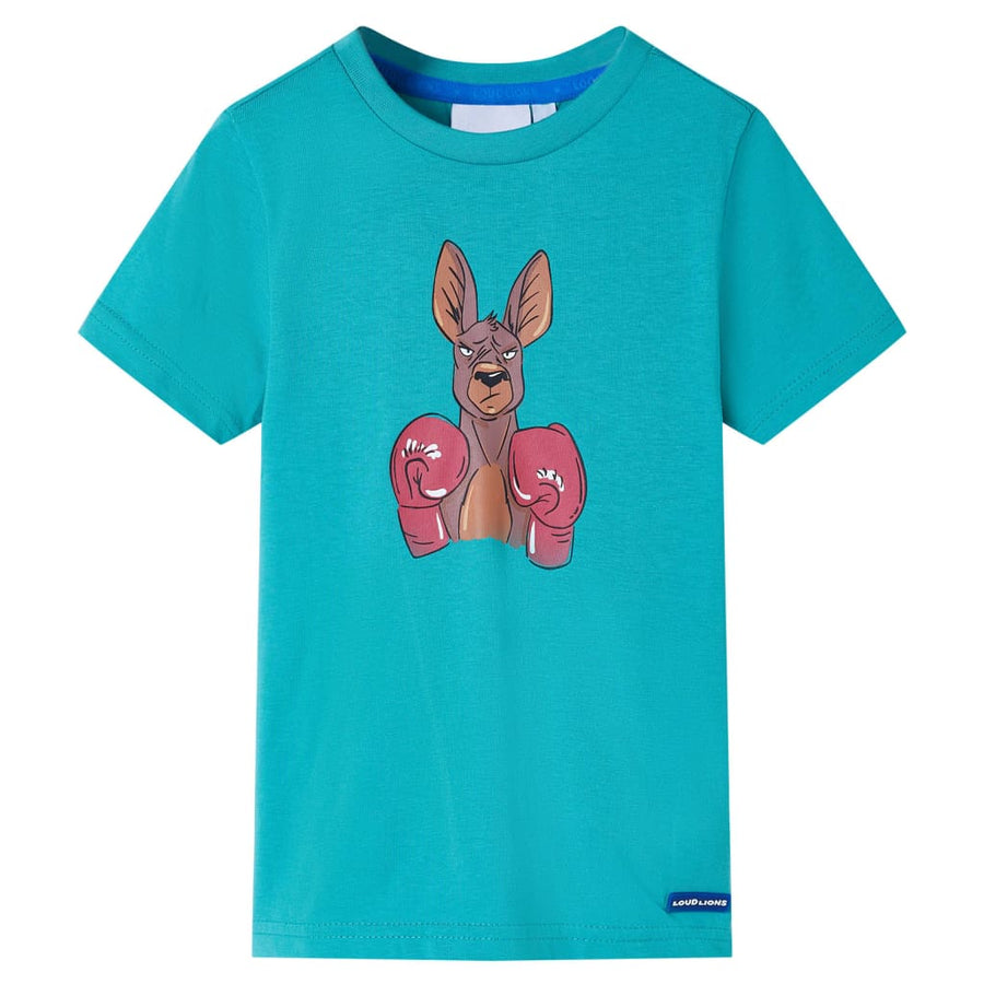 Kindershirt met korte mouwen 140 donkermintkleurig Mintgroen