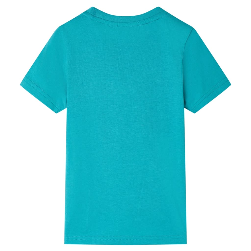 Kindershirt met korte mouwen 140 donkermintkleurig Mintgroen