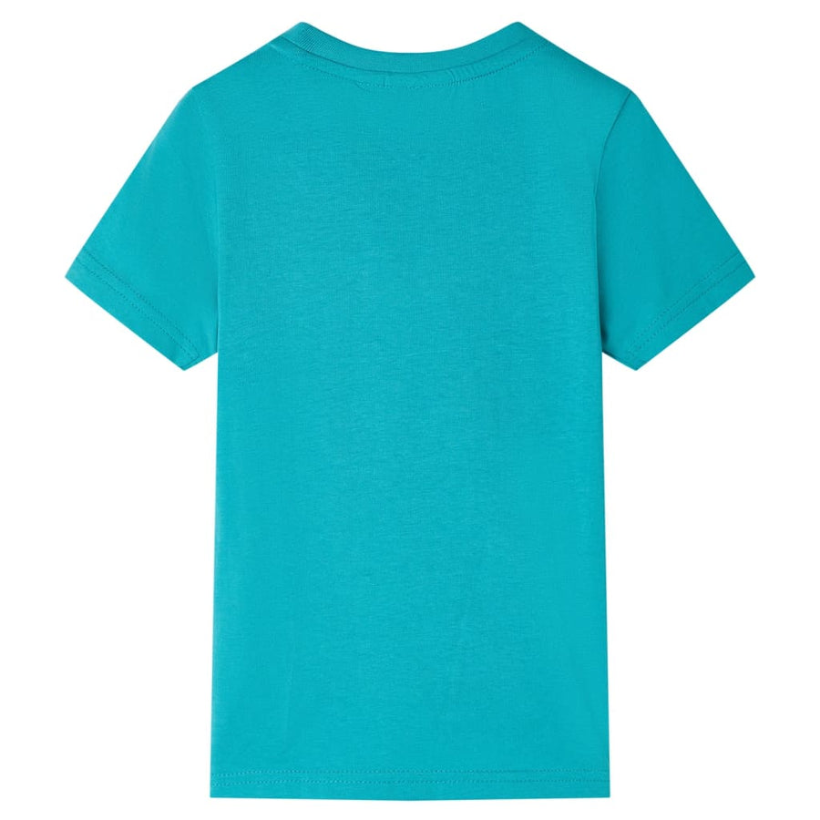 Kindershirt met korte mouwen 140 donkermintkleurig Mintgroen