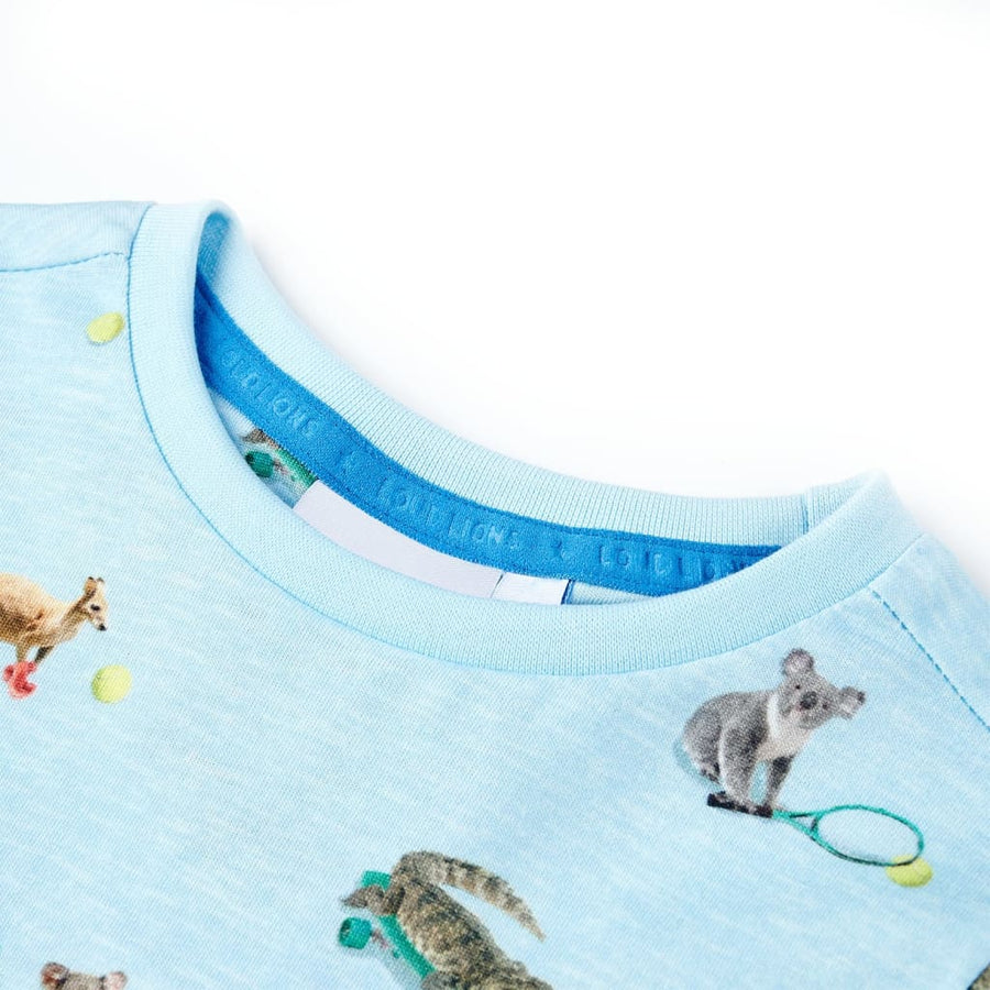 Kindershirt Gemêleerd Lichtblauw 116