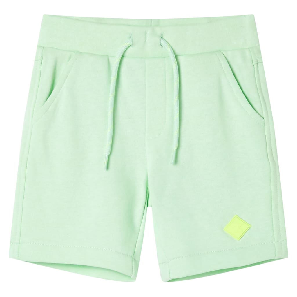 Kindershorts met trekkoord 128 felgroen Groen 128