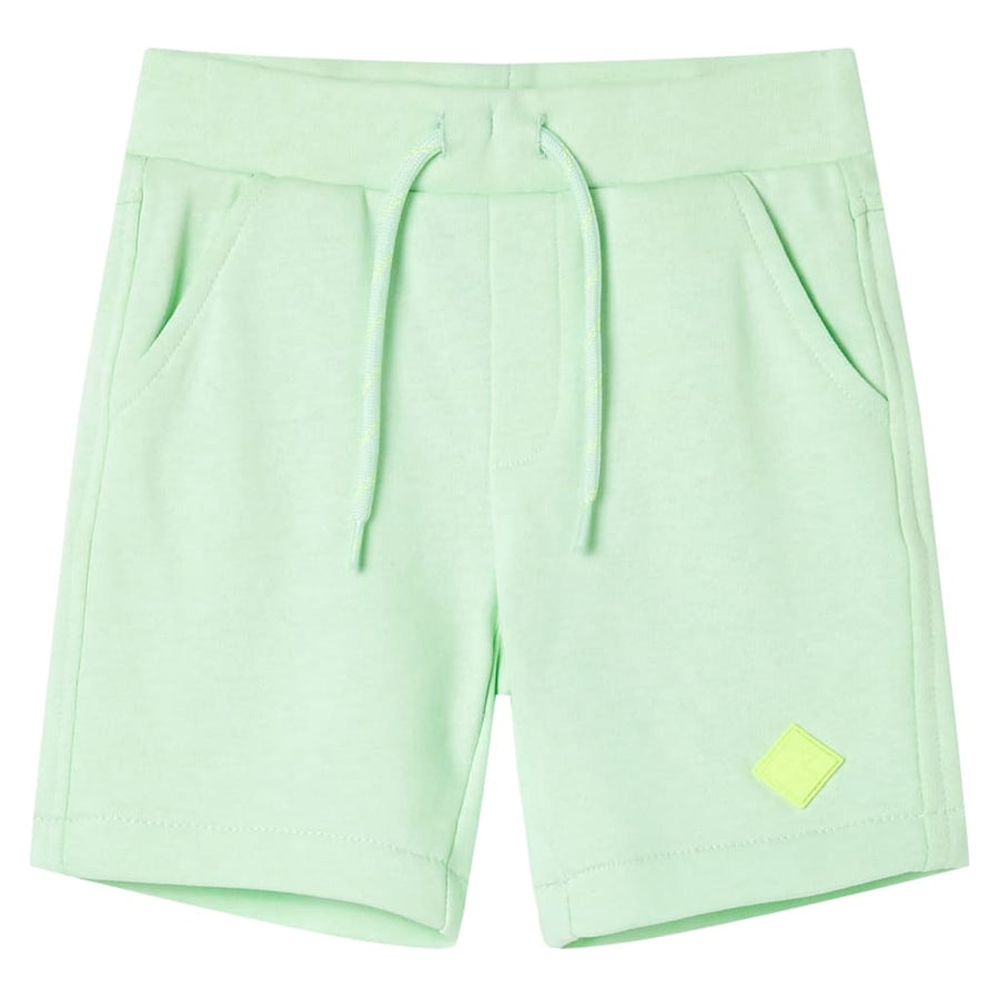 Kindershorts met trekkoord 128 felgroen Groen 128
