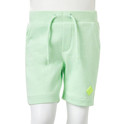 Kindershorts met trekkoord 128 felgroen Groen 128