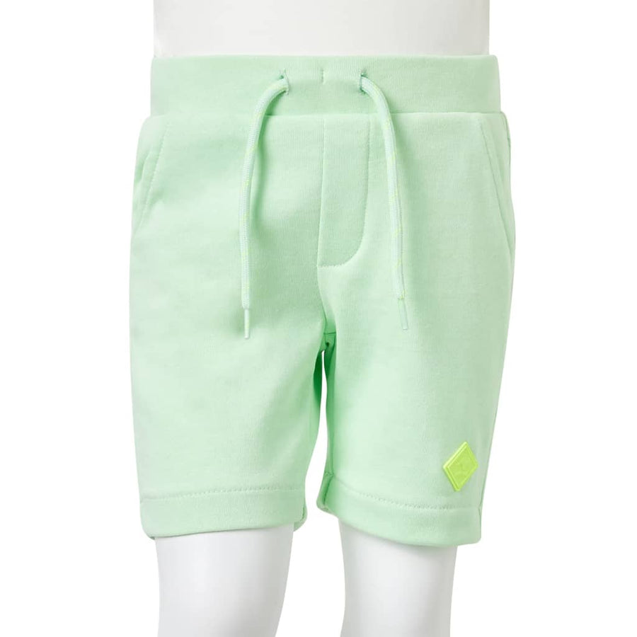 Kindershorts met trekkoord 128 felgroen Groen 128