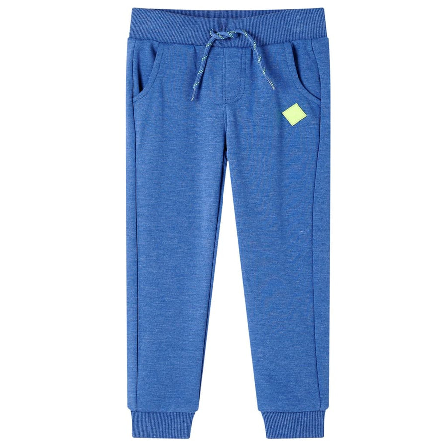 Kinderjoggingbroek 128 gemêleerd blauw Blauw