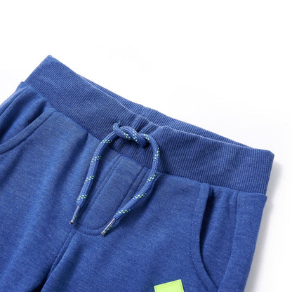 Kinderjoggingbroek 128 gemêleerd blauw Blauw