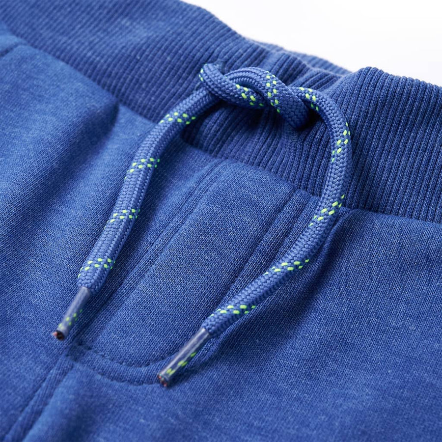 Kinderjoggingbroek 128 gemêleerd blauw Blauw