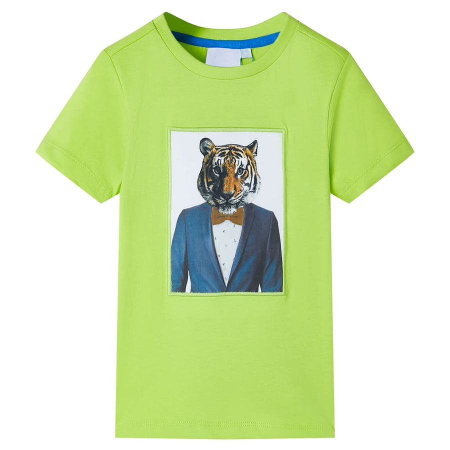 Kindershirt met korte mouwen 116 limoengroen Limoen