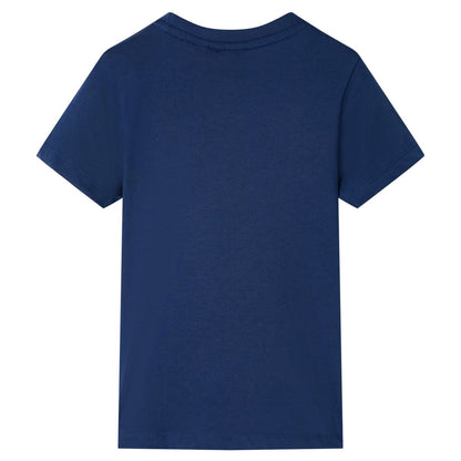 Kindershirt met korte mouwen 128 donkerblauw Blauw