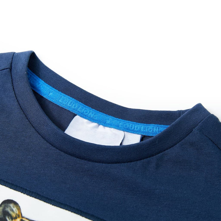 Kindershirt met korte mouwen 128 donkerblauw Blauw
