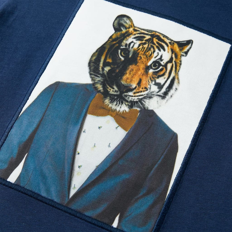 Kindershirt met korte mouwen 128 donkerblauw Blauw