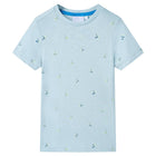 Kindershirt 104 lichtblauw katoen