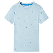 Kindershirt 104 lichtblauw katoen