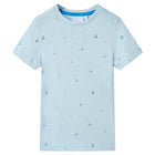 Kindershirt 140 lichtblauw katoen
