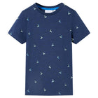 Kindershirt 92 donkerblauw katoen