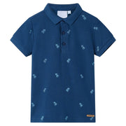 Kinderpoloshirt 104 donkerblauw katoen
