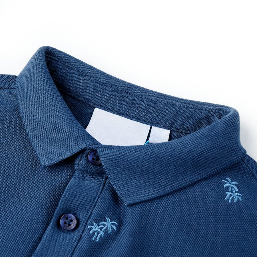 Kinderpoloshirt 116 donkerblauw Blauw
