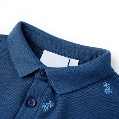 Kinderpoloshirt 128 donkerblauw Blauw