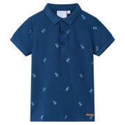 Kinderpoloshirt 140 donkerblauw katoen