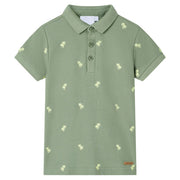 Kinderpoloshirt 128 kaki katoen