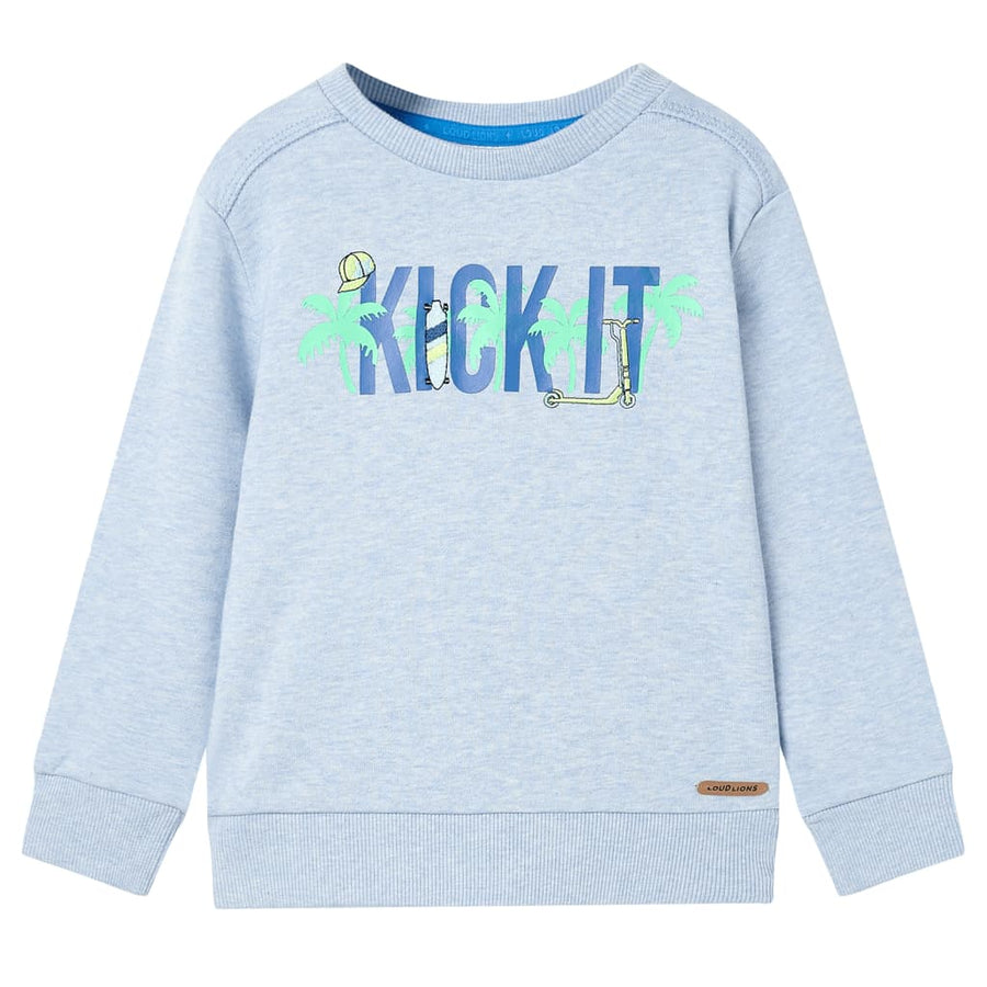 Kindertrui 116 gemêleerd zachtblauw Blauw 116