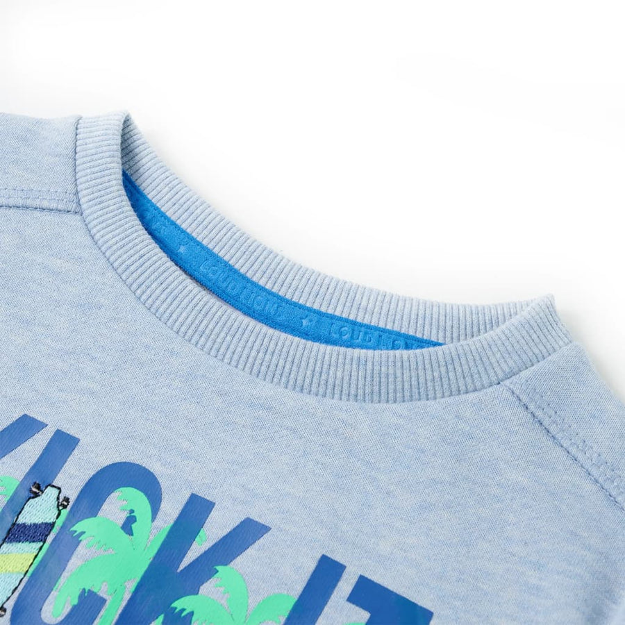 Kindertrui 116 gemêleerd zachtblauw Blauw 116