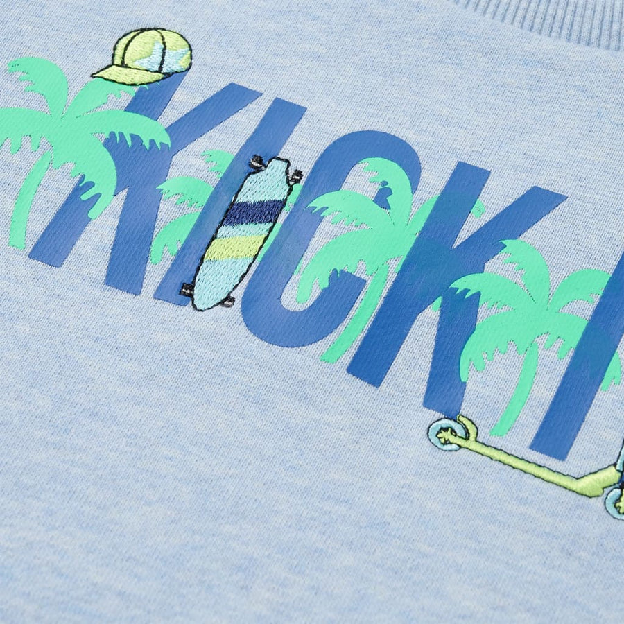 Kindertrui 116 gemêleerd zachtblauw Blauw 116
