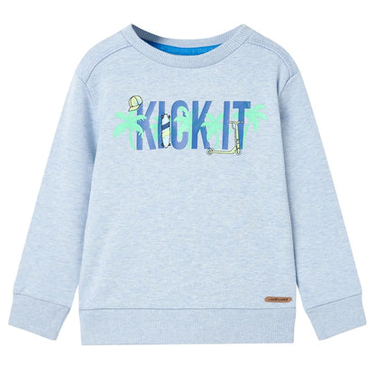 Kindertrui 128 gemêleerd zachtblauw Blauw 128