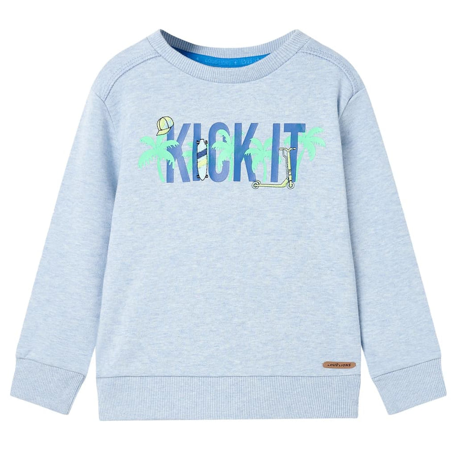 Kindertrui 128 gemêleerd zachtblauw Blauw 128