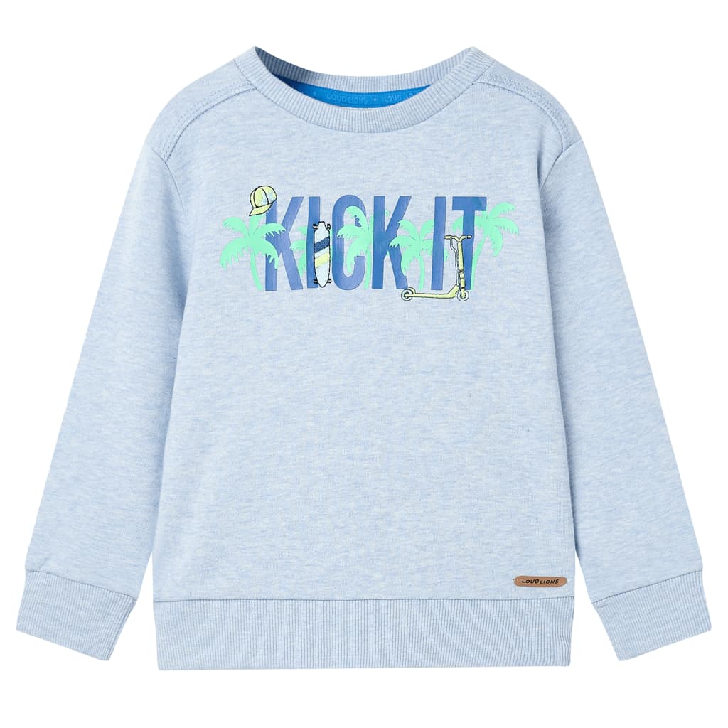Kindertrui 140 gemêleerd zachtblauw Blauw 140