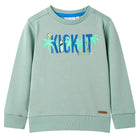 Kindertrui 116 licht kaki katoen polyester