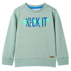 Kindertrui 128 lichtkaki katoen polyester