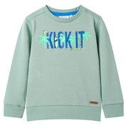 Kindertrui 128 lichtkaki katoen polyester