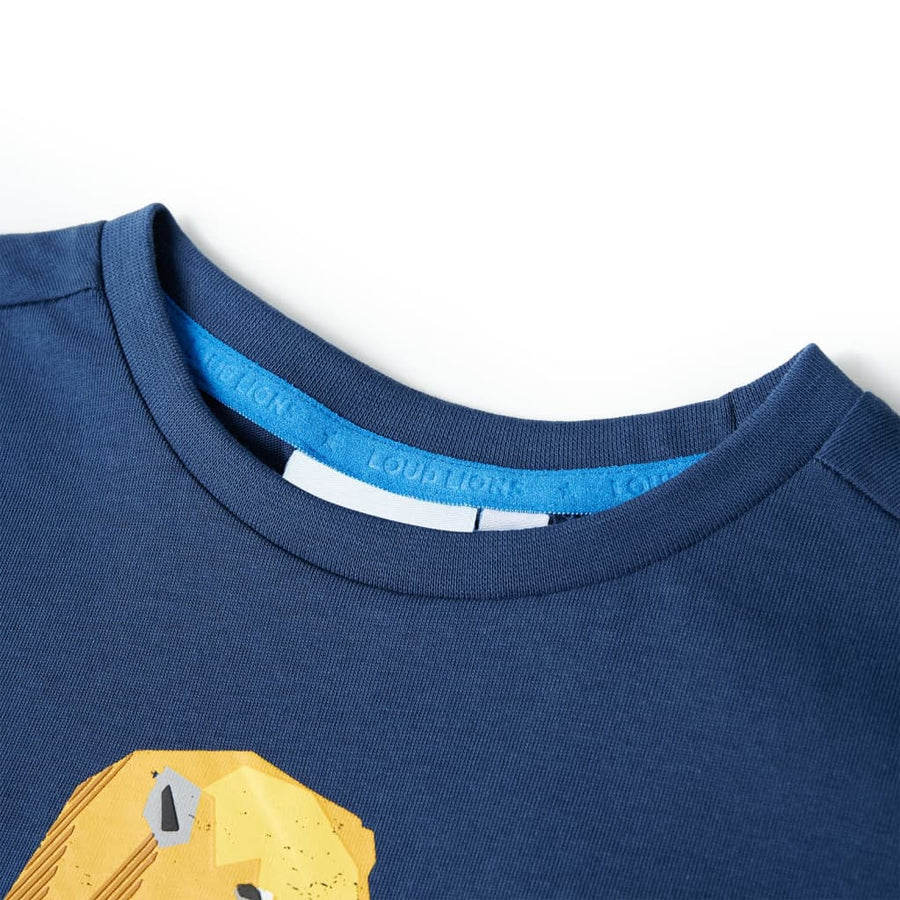 Kindershirt 128 donkerblauw Blauw 128