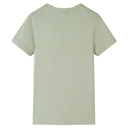 Kindershirt met korte mouwen 104 lichtkakikleurig Kaki
