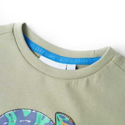 Kindershirt met korte mouwen 104 lichtkakikleurig Kaki
