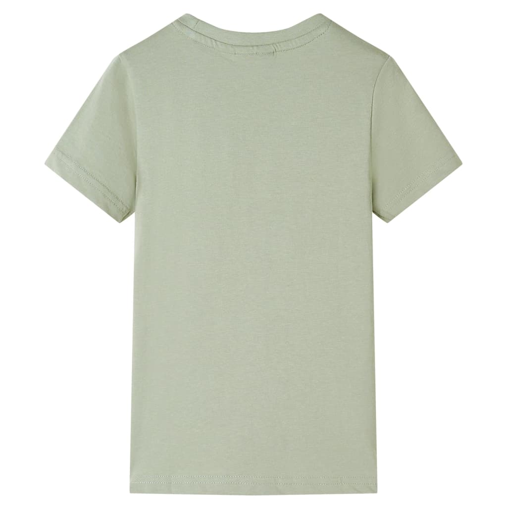Kindershirt met korte mouwen 116 lichtkakikleurig Kaki
